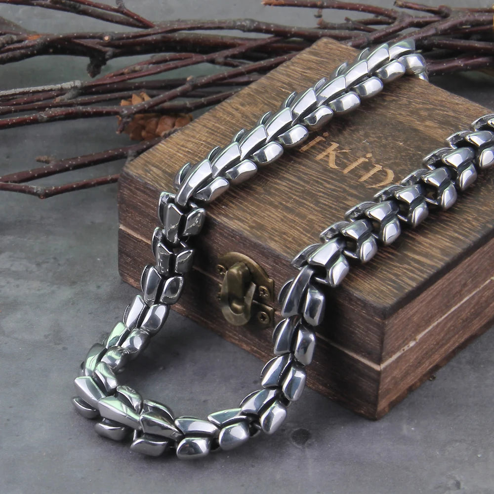Viking snake vintage punk Necklace for men never fade stainless steel fashion Jewelry hippop street culture