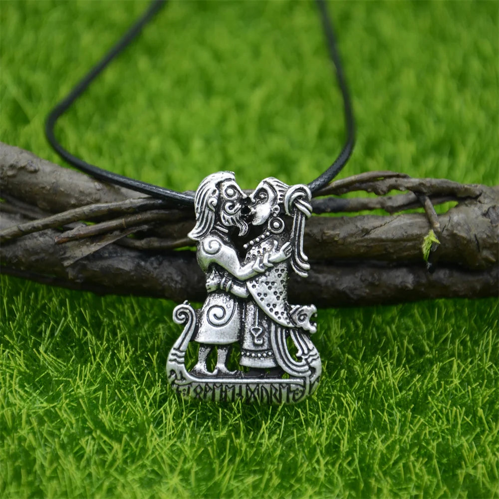 Viking Runes Ship Amulet Talisman Pendant Necklace For Women Men Jewelry