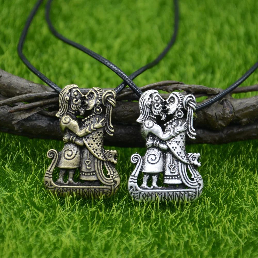 Viking Runes Ship Amulet Talisman Pendant Necklace For Women Men Jewelry