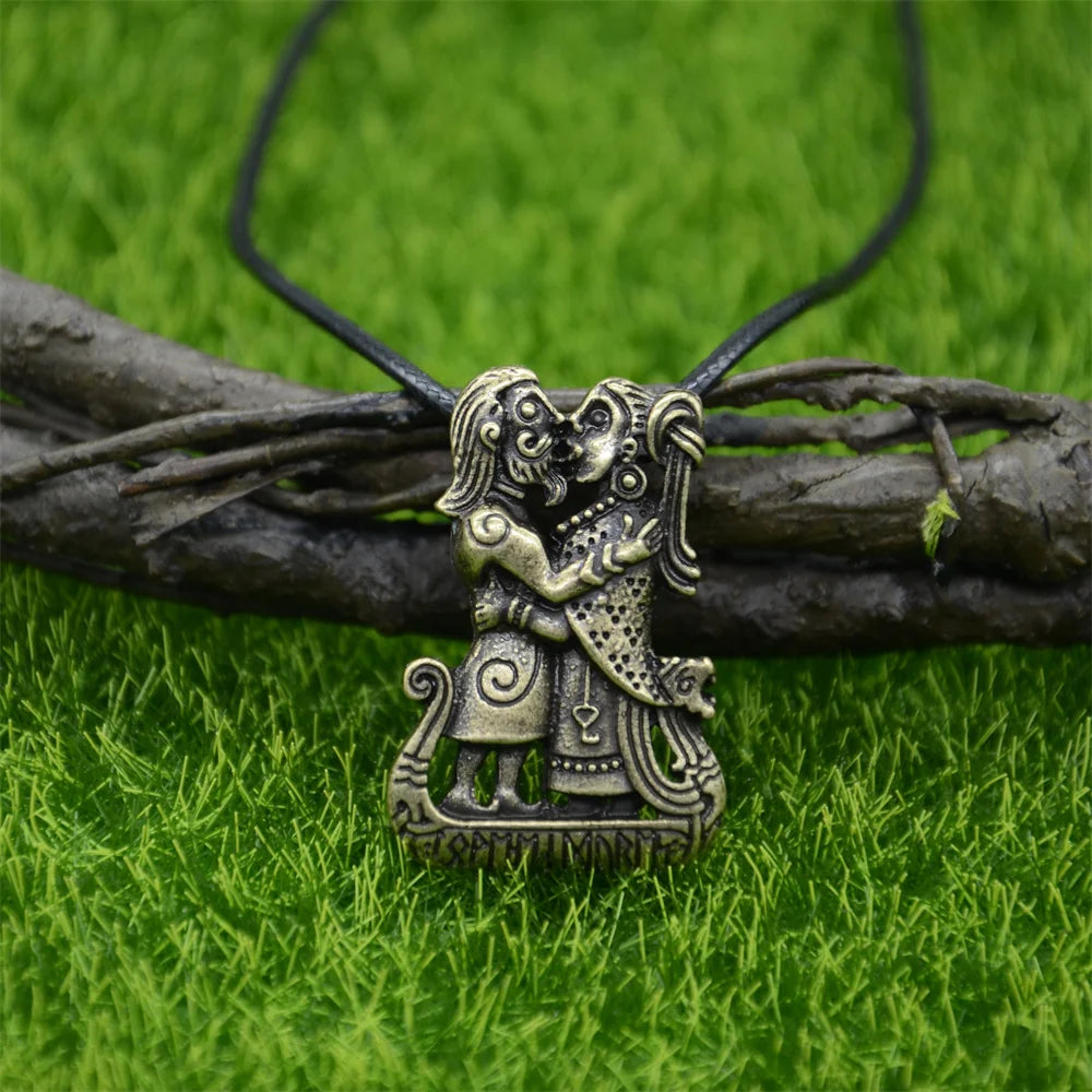 Viking Runes Ship Amulet Talisman Pendant Necklace For Women Men Jewelry