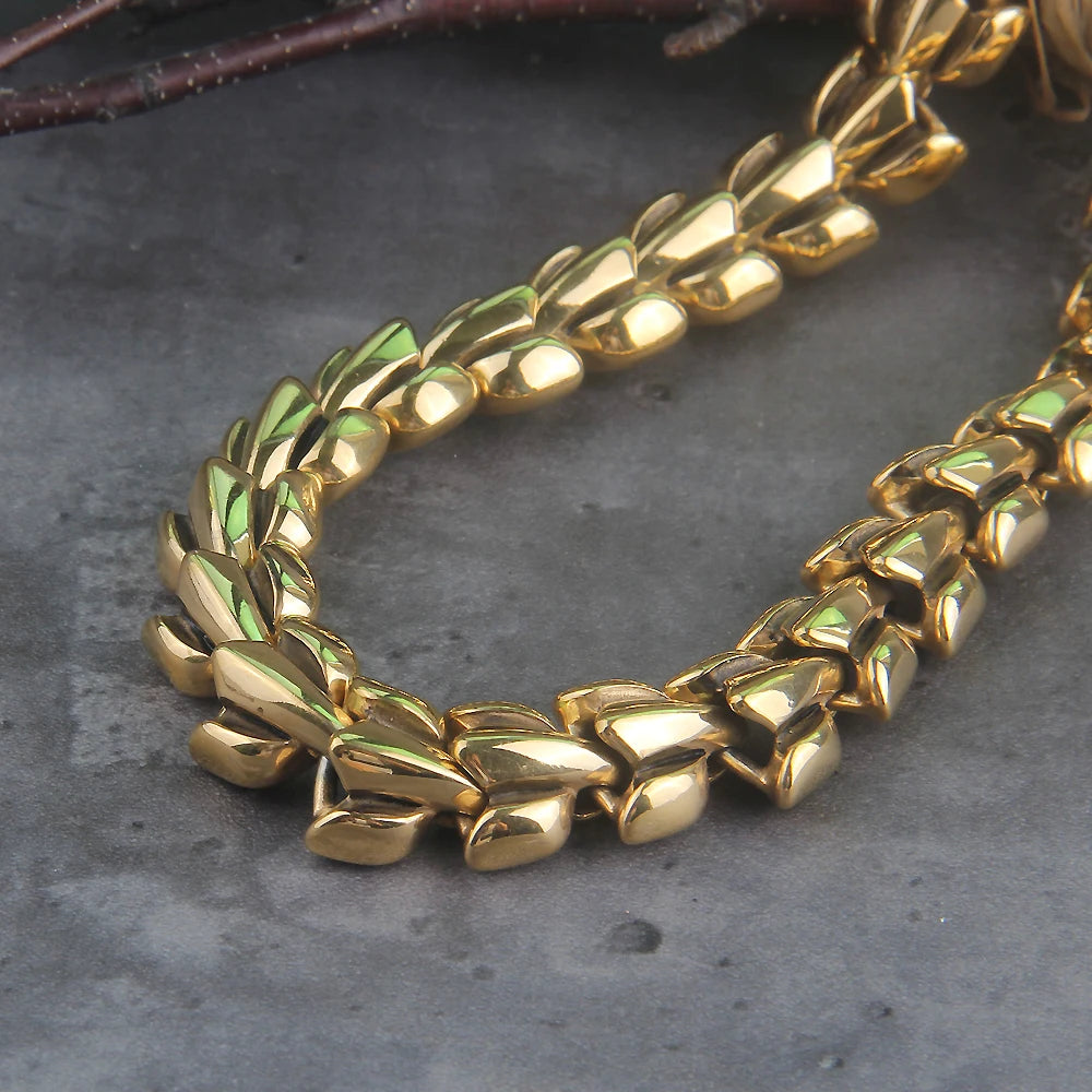 Viking snake vintage punk Necklace for men never fade stainless steel fashion Jewelry hippop street culture