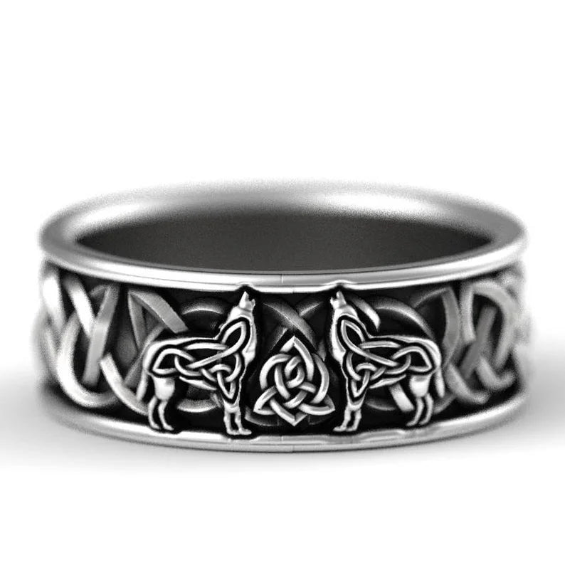Viking Nordic Mythology Giant Wolf Ring Defense Totem