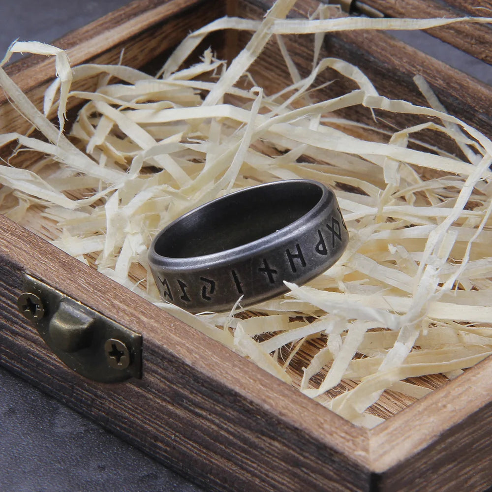 Stainless steel Odin Norse Viking Rune Ring