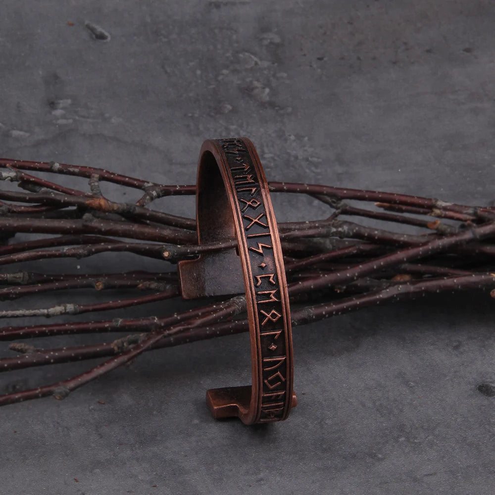 Dropshipping 1pc Men's Handmade Nordic Rune Bangle Viking 3 color Alloy men bangle