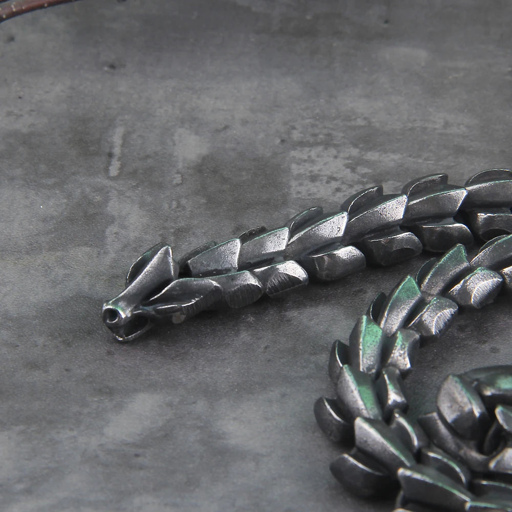 Viking snake vintage punk Necklace for men never fade stainless steel fashion Jewelry hippop street culture