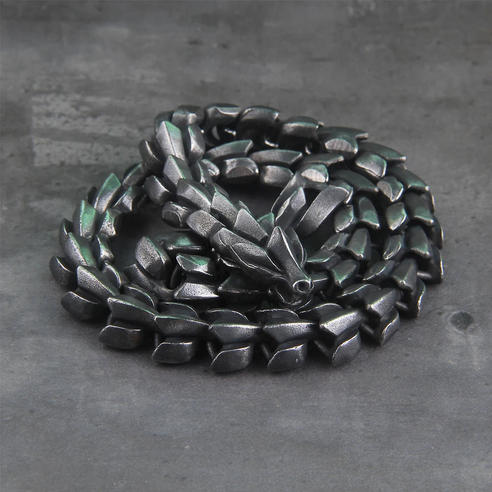 Viking snake vintage punk Necklace for men never fade stainless steel fashion Jewelry hippop street culture