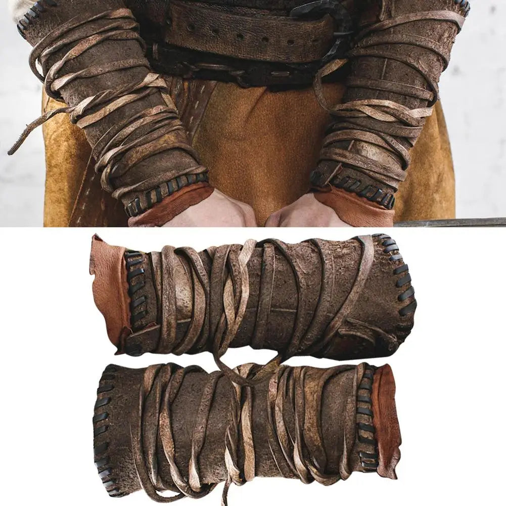 Arm Bracers Medieval Faux Leather Wrist Cuff Armband Arm Armor Cuff Punk Renaissance Accessories Arm Guards