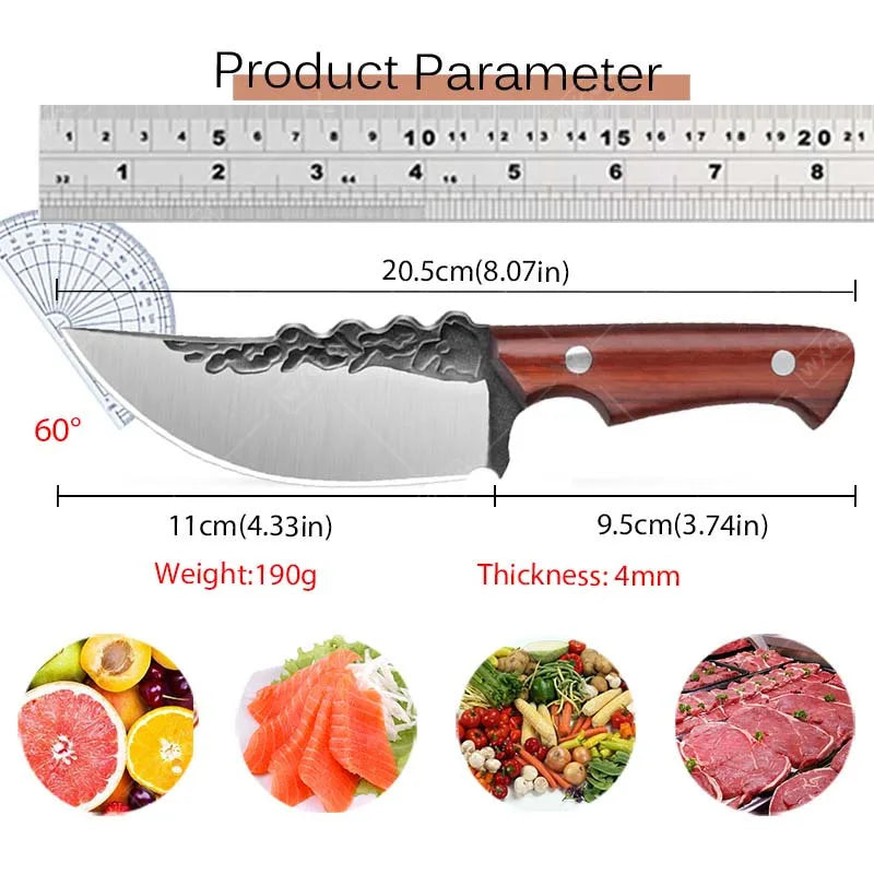 3 PCS Stainless Steel Boning Knife Set Professional High Quality Sharp Handmade Forged Kitchen Utility Cutting Knives