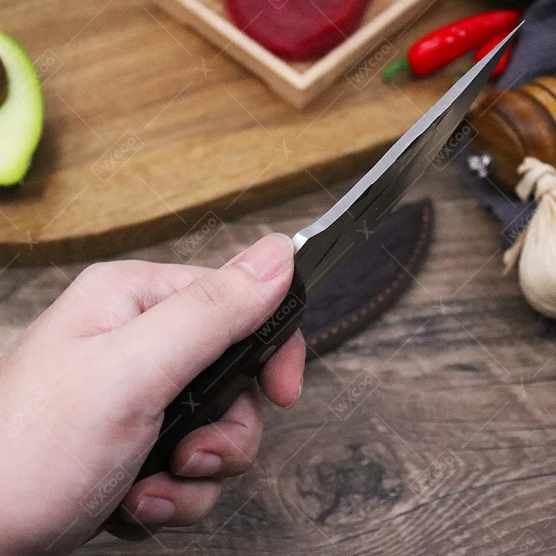 2PCS Kitchen Utility Butcher High Carbon Steel Stainless Steel Cleavers Meat Boning Slicing Chef Knives