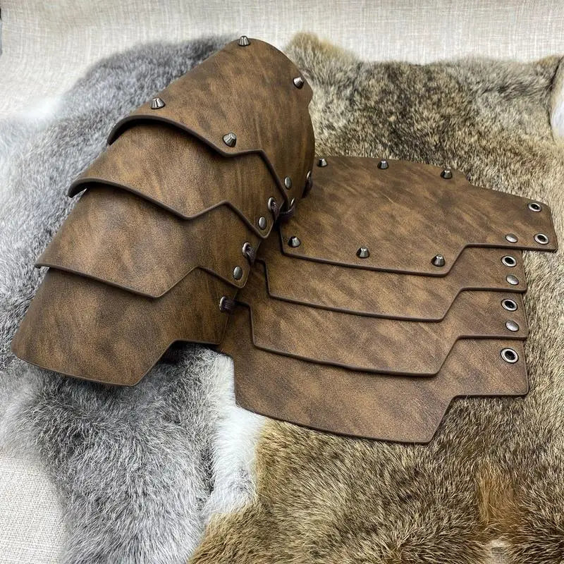 Viking Leather Arm Guards Cosplay Arm Bracers PU Leather Costume Bracer Viking Bracers Cosplay Arm Bracers For Historical