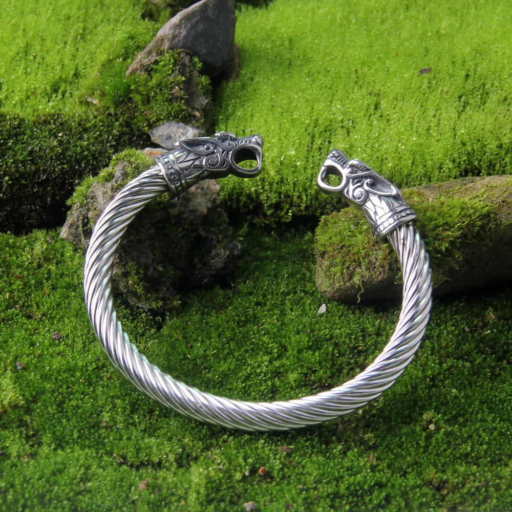 Never Fade Nordic Viking Norse Dragon Scandinavian Bracelet Men Wristband Cuff Bracelets stainless steel with gift bag