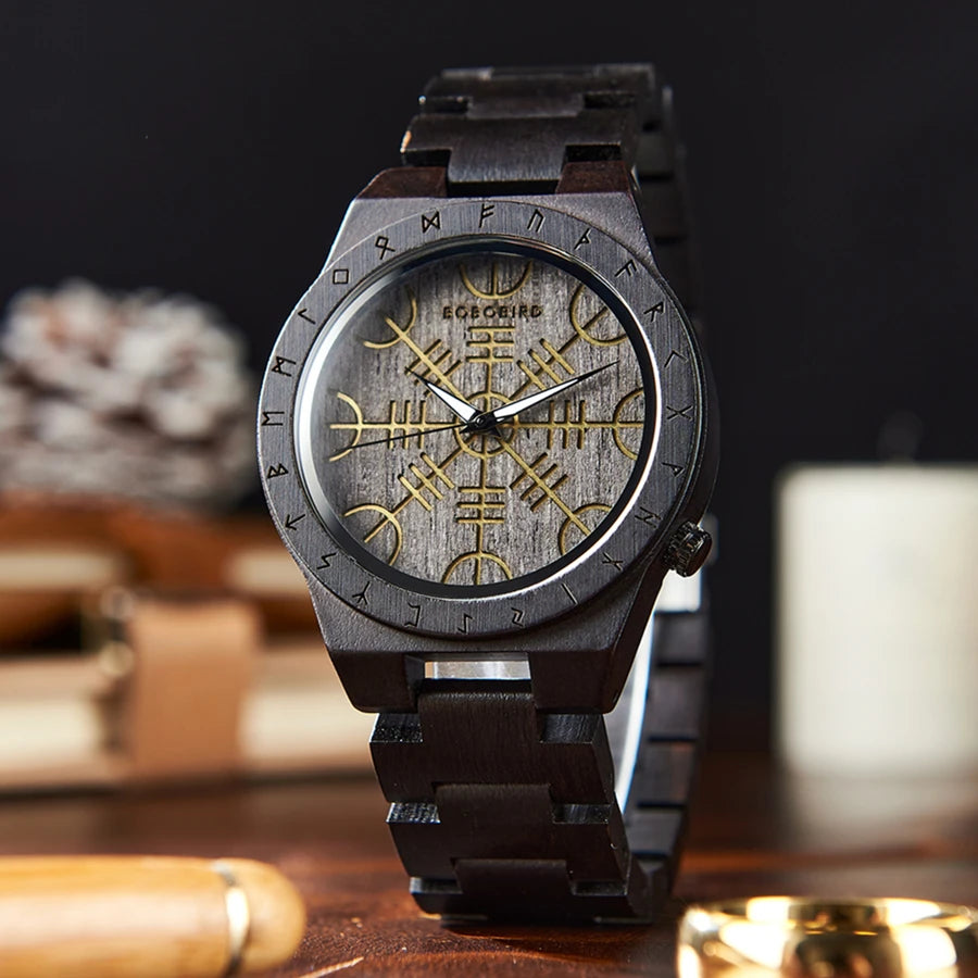 Viking Men's Watch Wooden Wristwatch