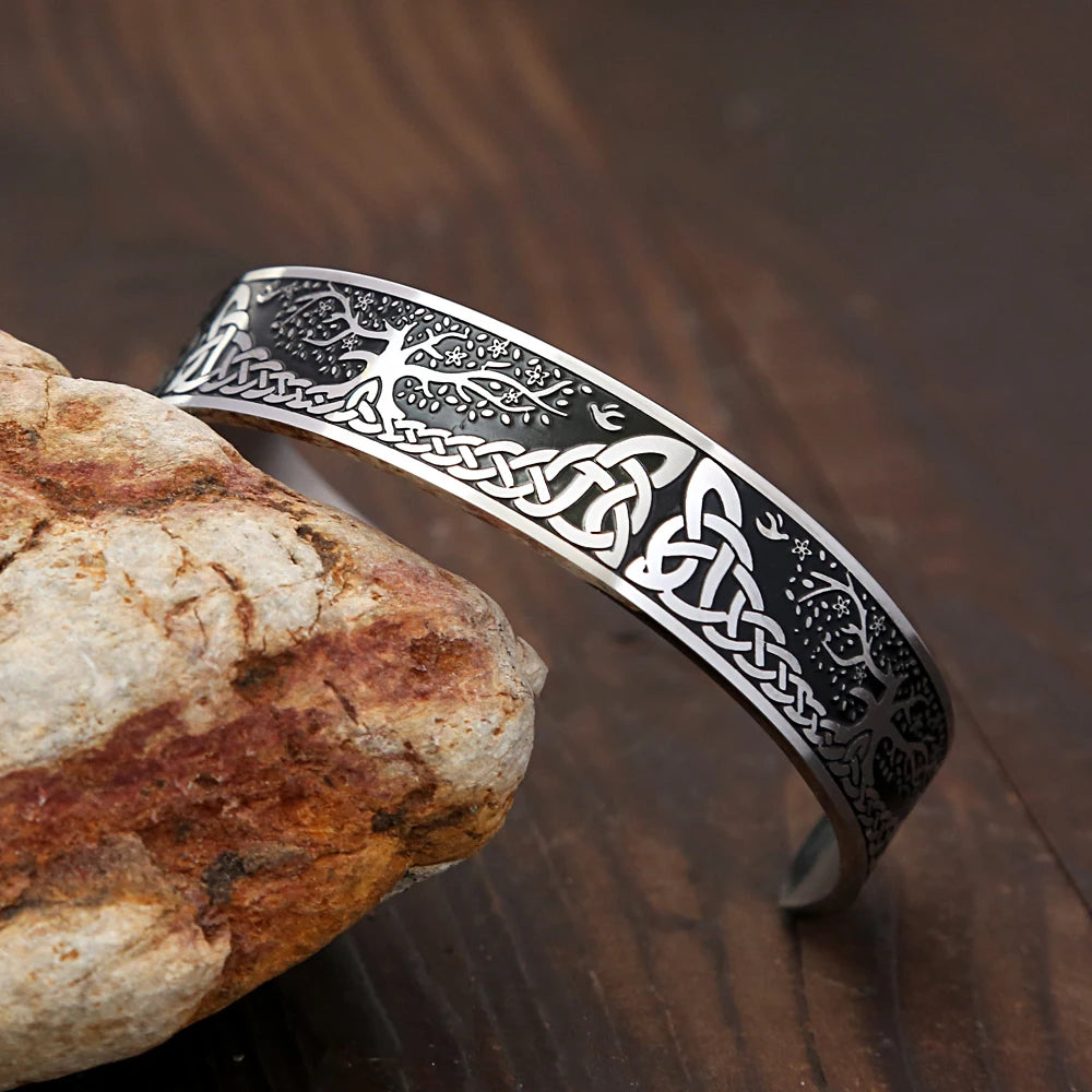 Nordic Tree of Life Bracelet Stainless Steel Viking Celtic Knot
