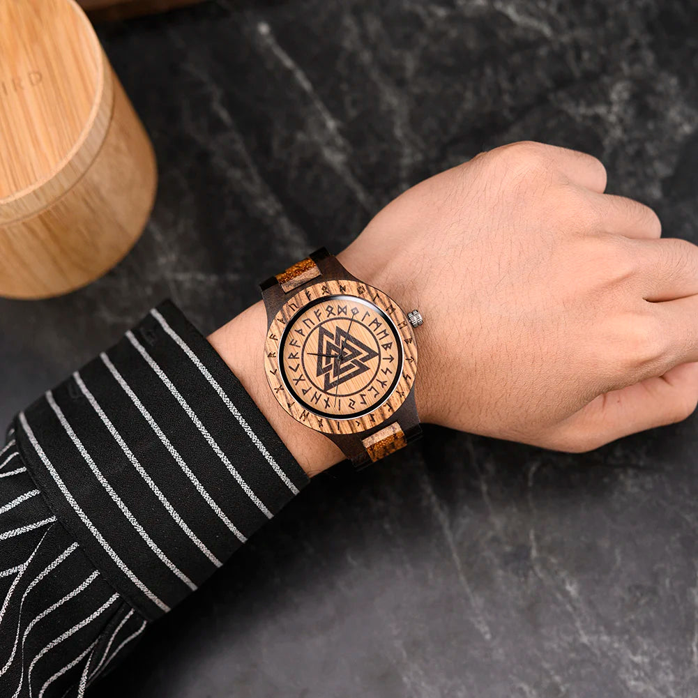 Viking Men's Watch Wooden Wristwatch