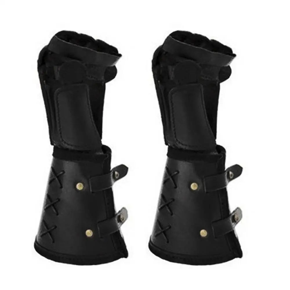 new Medieval Gloves Long Glove Artificial Leather Viking Wrist Guard Steampunk Medieval Viking Gauntlet Cosplay Costume