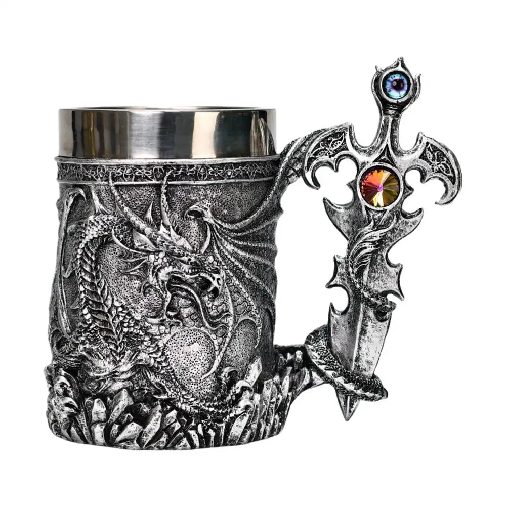 600ml Medieval Dragon Mug Medieval Viking Dragon Beer Mug Large Capacity Barrel Mug Vintage Coffee Mug Viking Tea Mug Water cup
