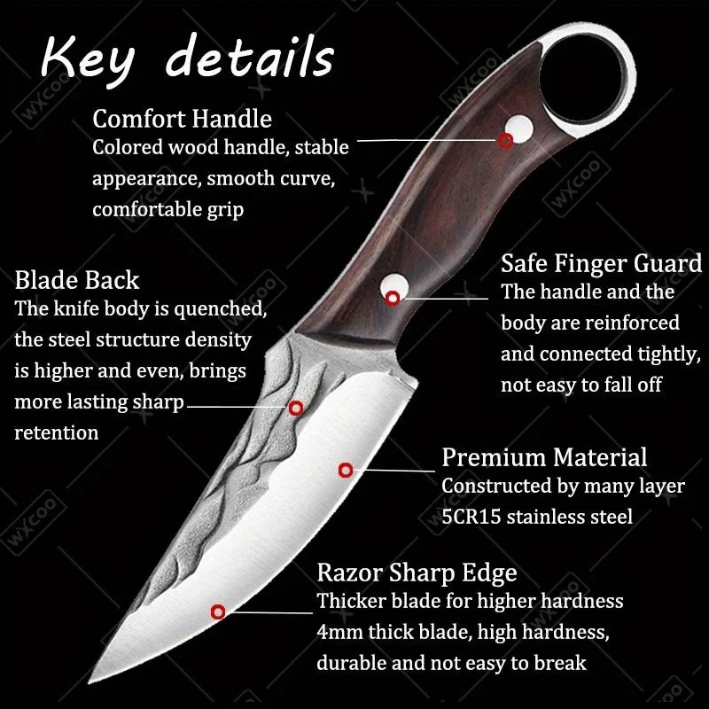 2PCS Kitchen Utility Butcher High Carbon Steel Stainless Steel Cleavers Meat Boning Slicing Chef Knives