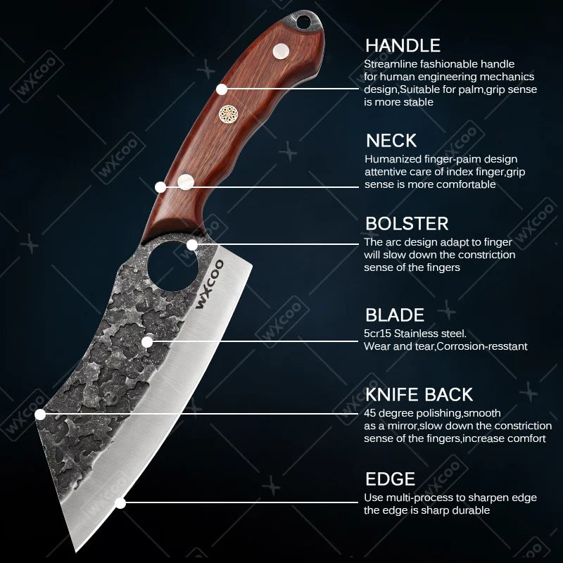 3 PCS Stainless Steel Boning Knife Set Professional High Quality Sharp Handmade Forged Kitchen Utility Cutting Knives