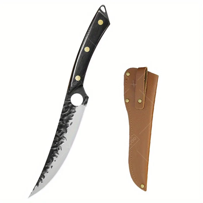 1 PC High Carbon Steel Boning Knife Kitchen Chef Knife Professional Multipurpose Cutting Knife With Sheath For Barbecue Cooking
