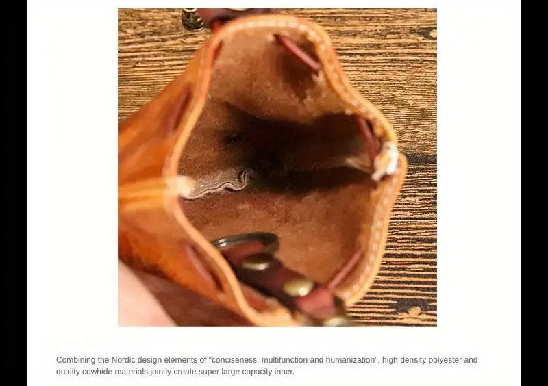 1pc viking sporran mini Soft Retro style Handcrafted Genuine Cowhide Change Holder Pouch Coin Purse Keychain for men and women