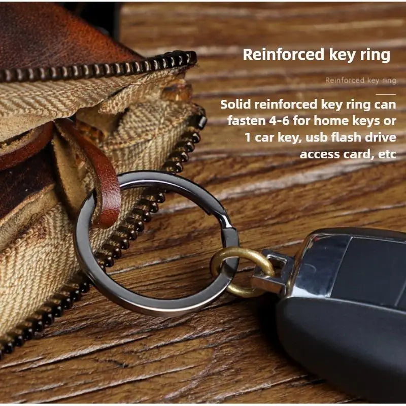 1pc Viking Sporran Portable Bourbon Brown Handcrafted Thick Leather Waist Bag Change Holder Keychain Coin Purse Wallet for Men