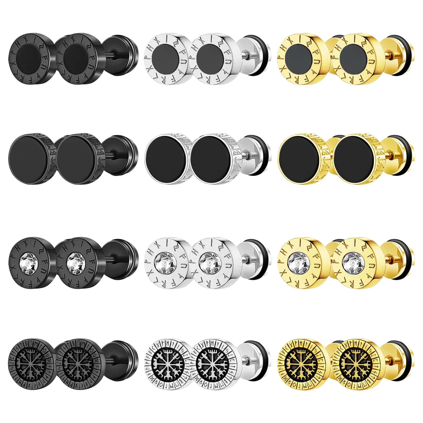 Viking stainless steel earrings Nordic Compass