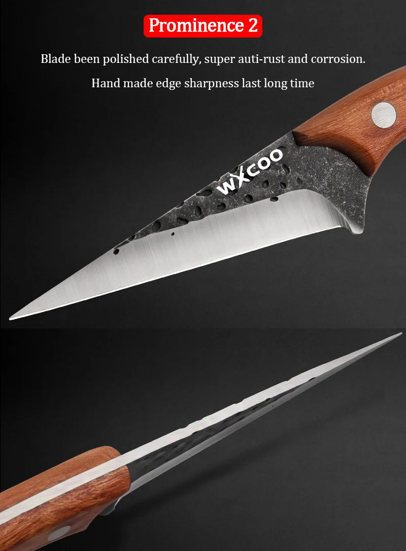 1PC/3PCS Stainless Steel Multipurpose Chef Knife Kitchen Tools Boning Slicing Peeling Filleting Butcher Meat Cleaver Wood Handle