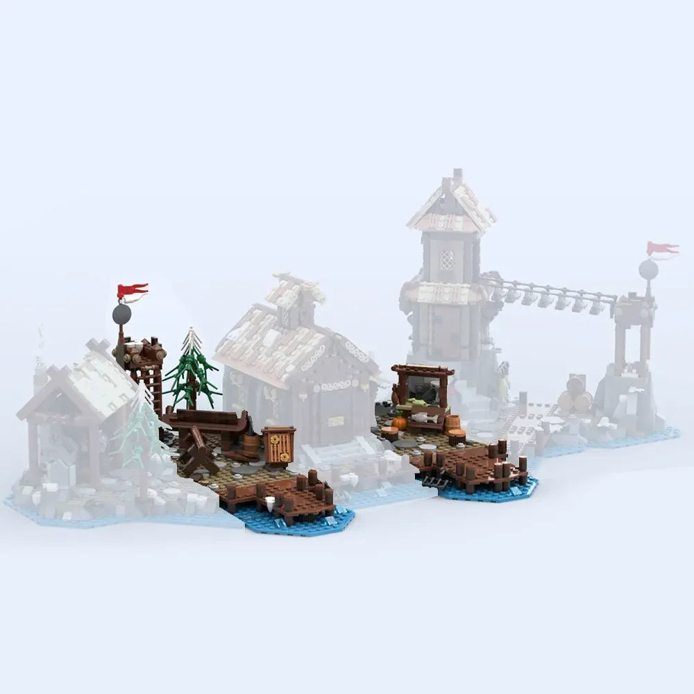 Building Blocks Viking Village Village Expansion Brick Model Set Toy 21343 Set 584 Bricks Retro rural Areas Building Blocks