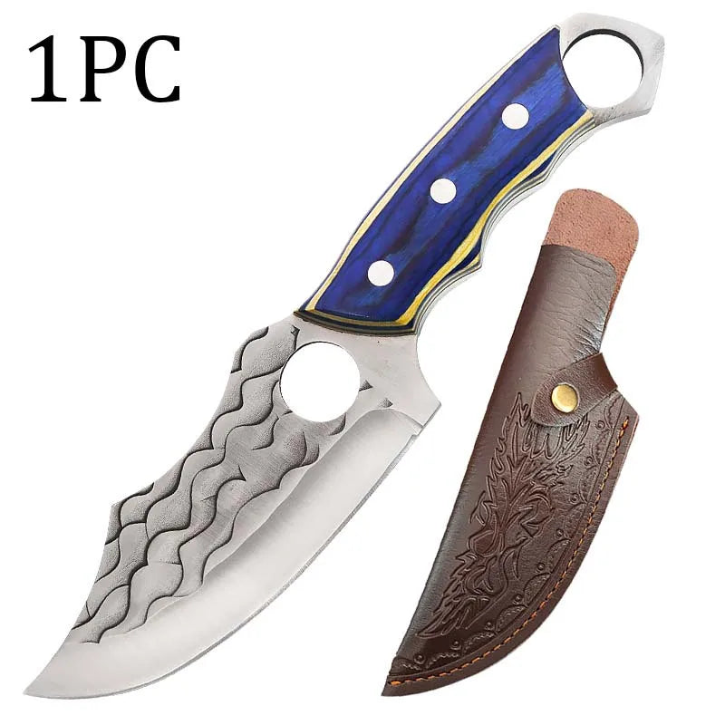 1 PC Stainless Steel Professional Kitchen Knife Handmade Forged Boning and Slicing Cleaver with Wooden Handle
