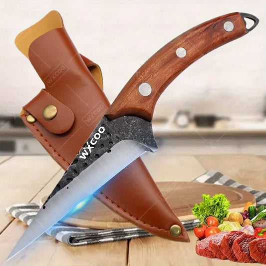 1PC/3PCS Stainless Steel Multipurpose Chef Knife Kitchen Tools Boning Slicing Peeling Filleting Butcher Meat Cleaver Wood Handle