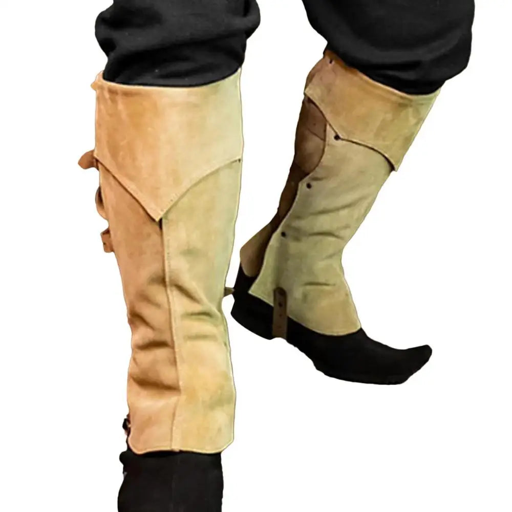 Pirate Boots Covers | Faux Leather Steampunk Boots | Medieval Renaissance Over The Shoe Black Accessories For Men And Women