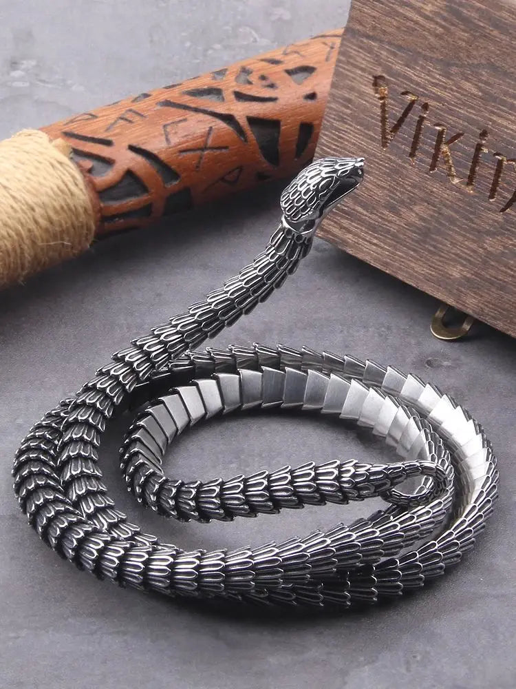 Viking Ouroboros vintage punk Necklace for men never fade stainless steel fashion Jewelry hippop street culture