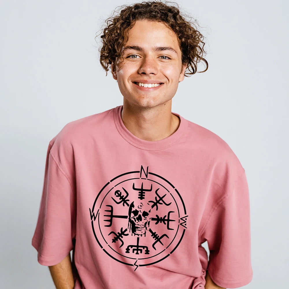 1pc Viking Compass Painting Stencil 11.8x11.8 inch Skull Compass Stencil for Painting ReusableTheme Motifs Plastic Stencil