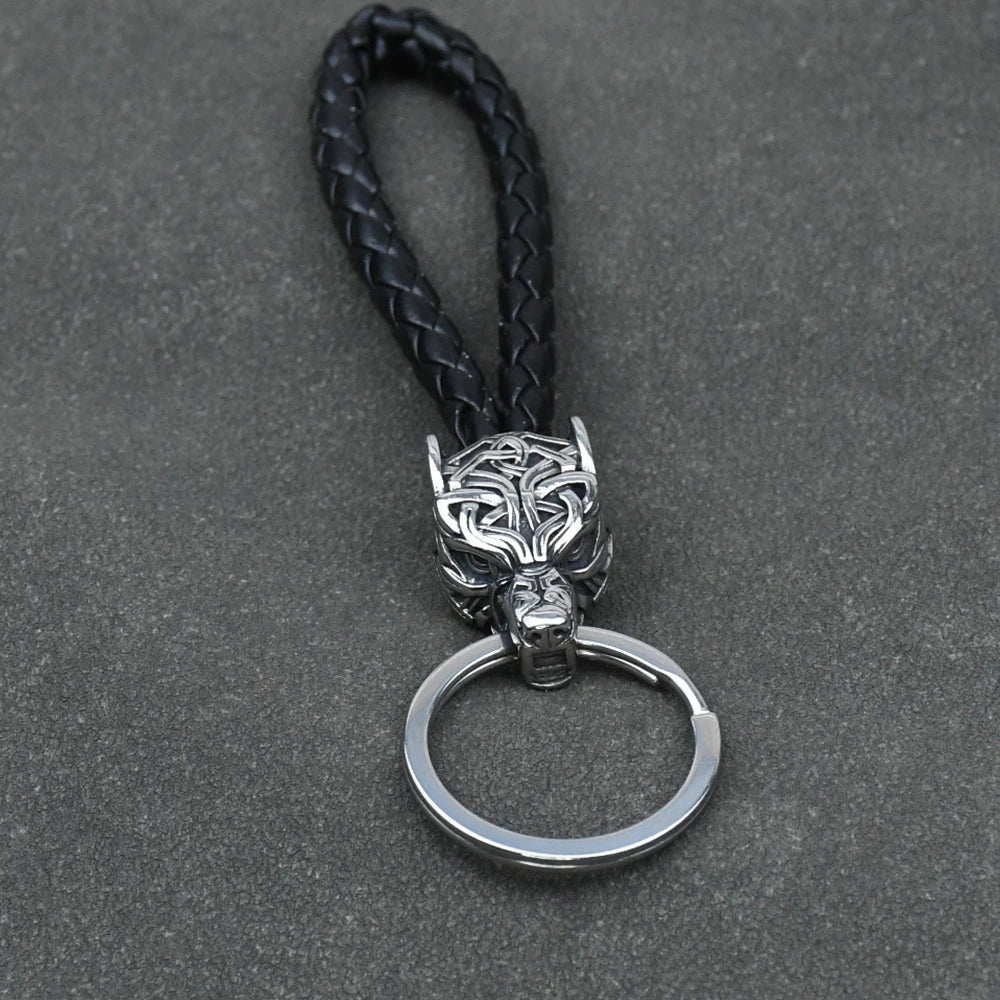 kings Wolf Head Stainless Steel Keyring