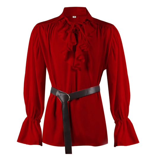 Medieval Viking Pirate Shirts Tops Halloween Costumes Steampunk Gothic Blouse Tops Adult Men Renaissance Cosplay Costume
