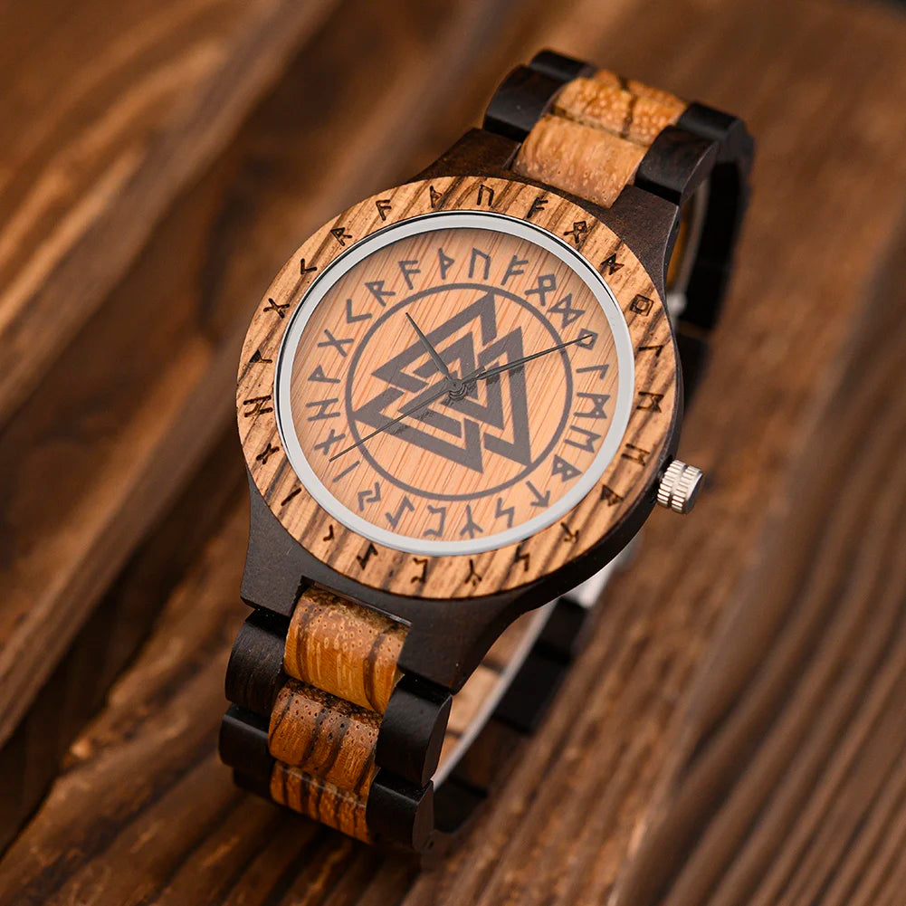 Viking Men's Watch Wooden Wristwatch