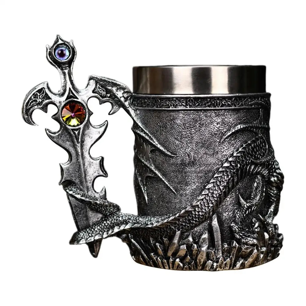 600ml Medieval Dragon Mug Medieval Viking Dragon Beer Mug Large Capacity Barrel Mug Vintage Coffee Mug Viking Tea Mug Water cup
