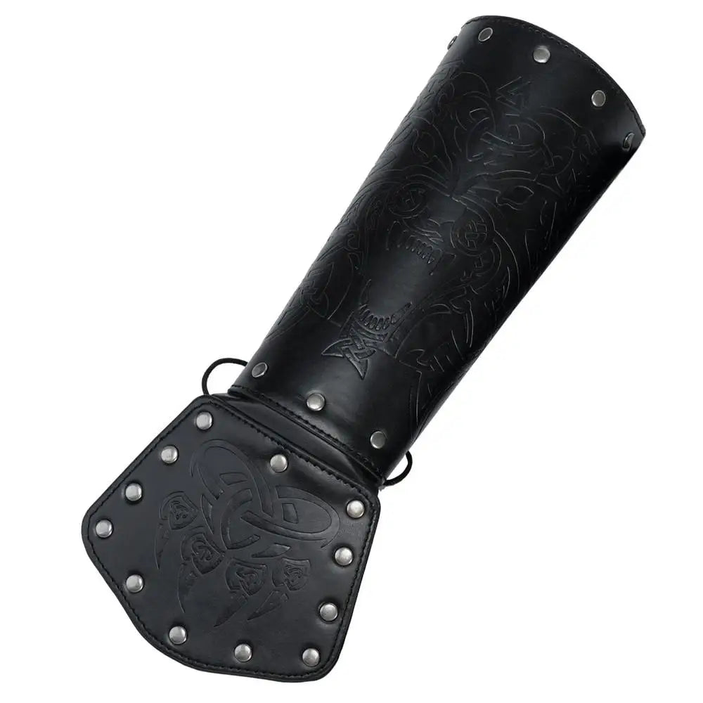Medieval Arm Gauntlets Feather Viking Wrist And Hand Bracer Nordic Viking Style Hand Guard Costume For Playing Roles For Cosplay