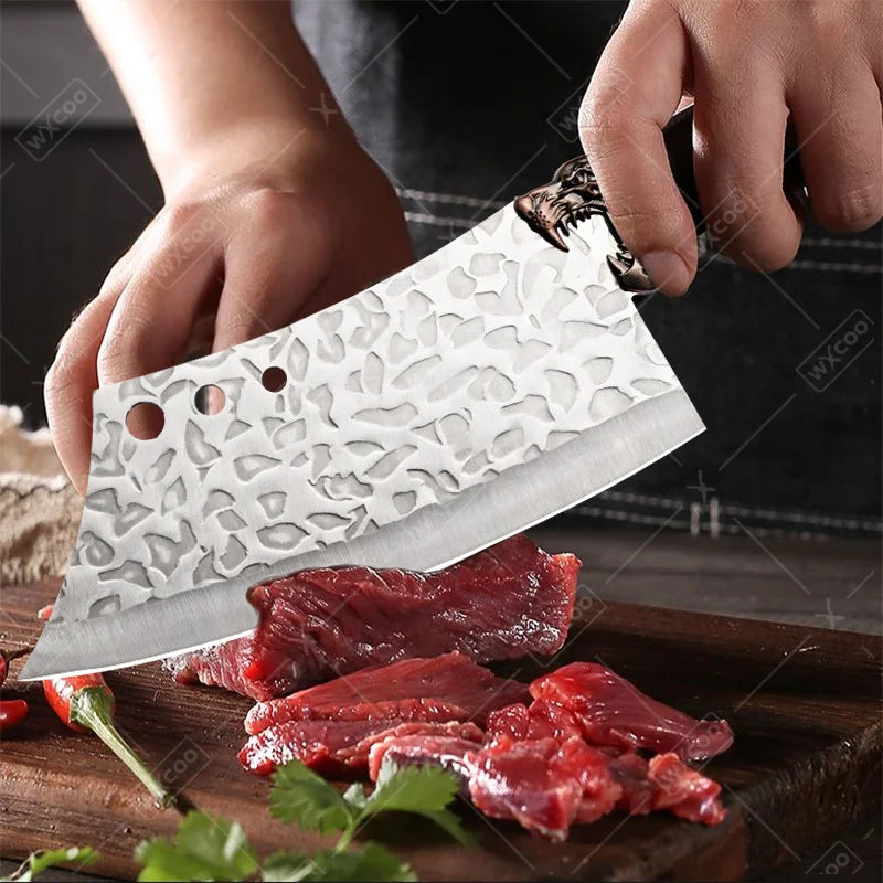 6PCS Professional Kitchen Chef Knife Set Stainless Steel Boning Knife Forged Butcher Knife Utility Knife Vegetable Chopper Meat