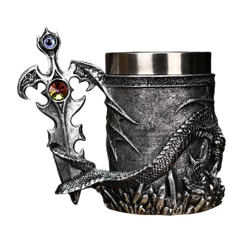 600ml Medieval Dragon Mug Medieval Viking Dragon Beer Mug Large Capacity Barrel Mug Vintage Coffee Mug Viking Tea Mug Water cup