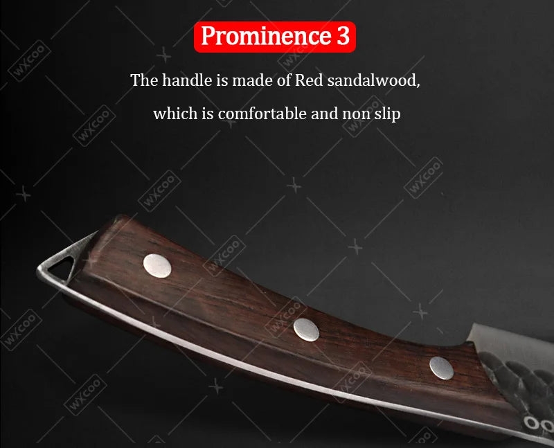 4PCS Stainless Steel Knife Set Professional Handmade High Quality Sharp Kitchenware Boning Meat Cleaver Fruit Knife with Covers
