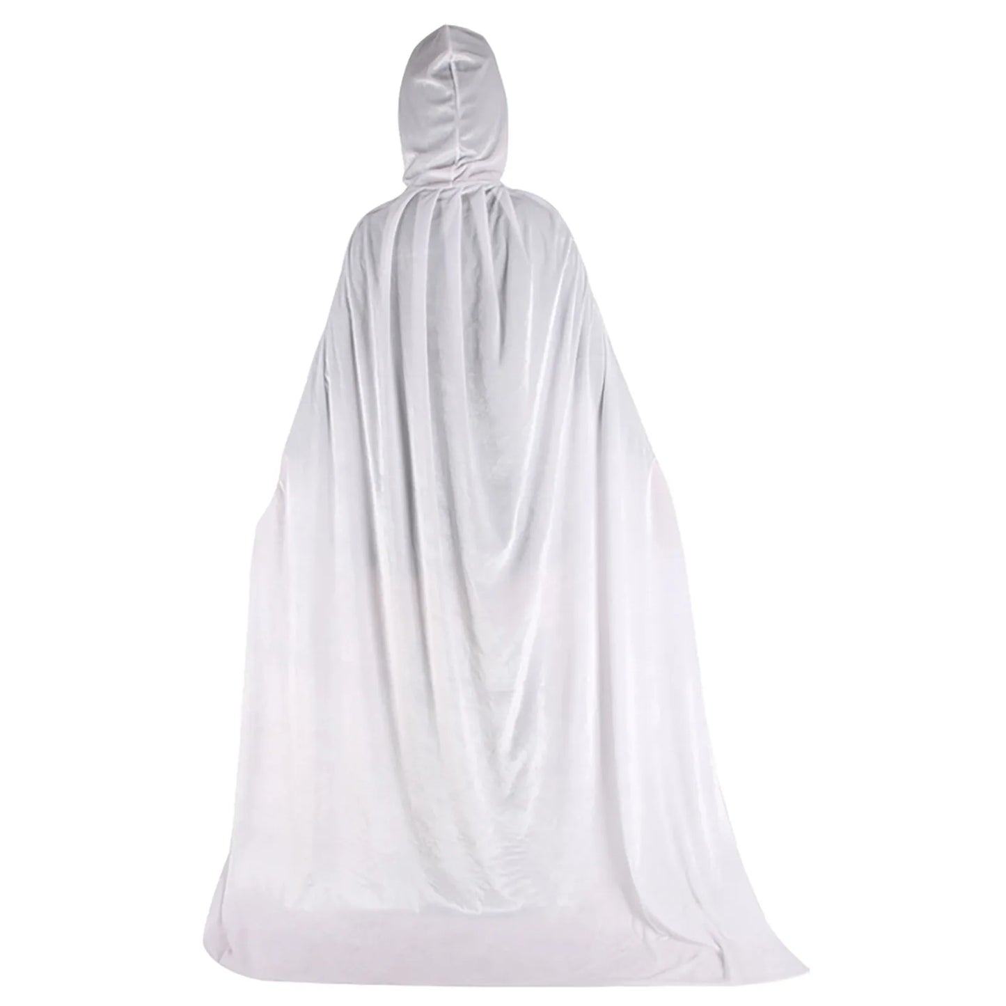 Medieval Hooded Cloak Unisex Multiple Sizes Solid Color Velvet Halloween Witch Cape Vintage Holiday Party Stage Long Poncho