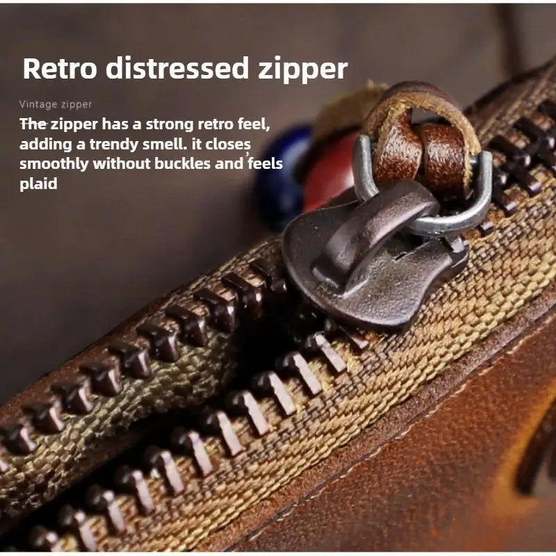 1pc Viking Sporran Portable Bourbon Brown Handcrafted Thick Leather Waist Bag Change Holder Keychain Coin Purse Wallet for Men