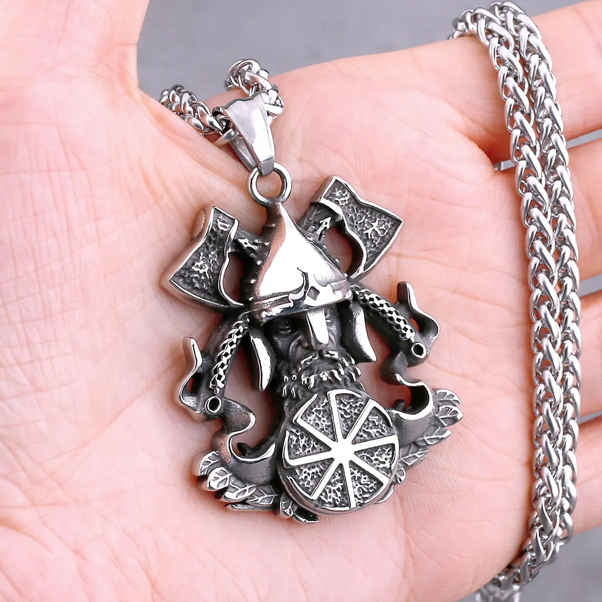 Nordic Vikings Tree of Life Odin Necklace Celtic Amulet Pendant Stainless Steel
