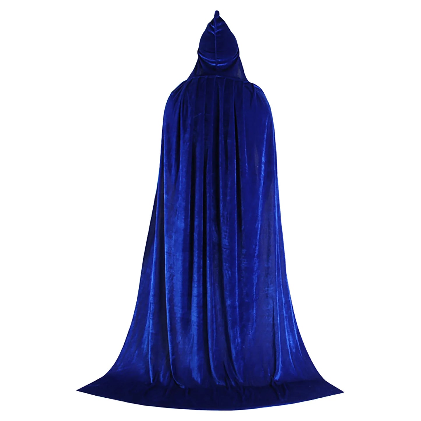 Medieval Hooded Cloak Unisex Multiple Sizes Solid Color Velvet Halloween Witch Cape Vintage Holiday Party Stage Long Poncho