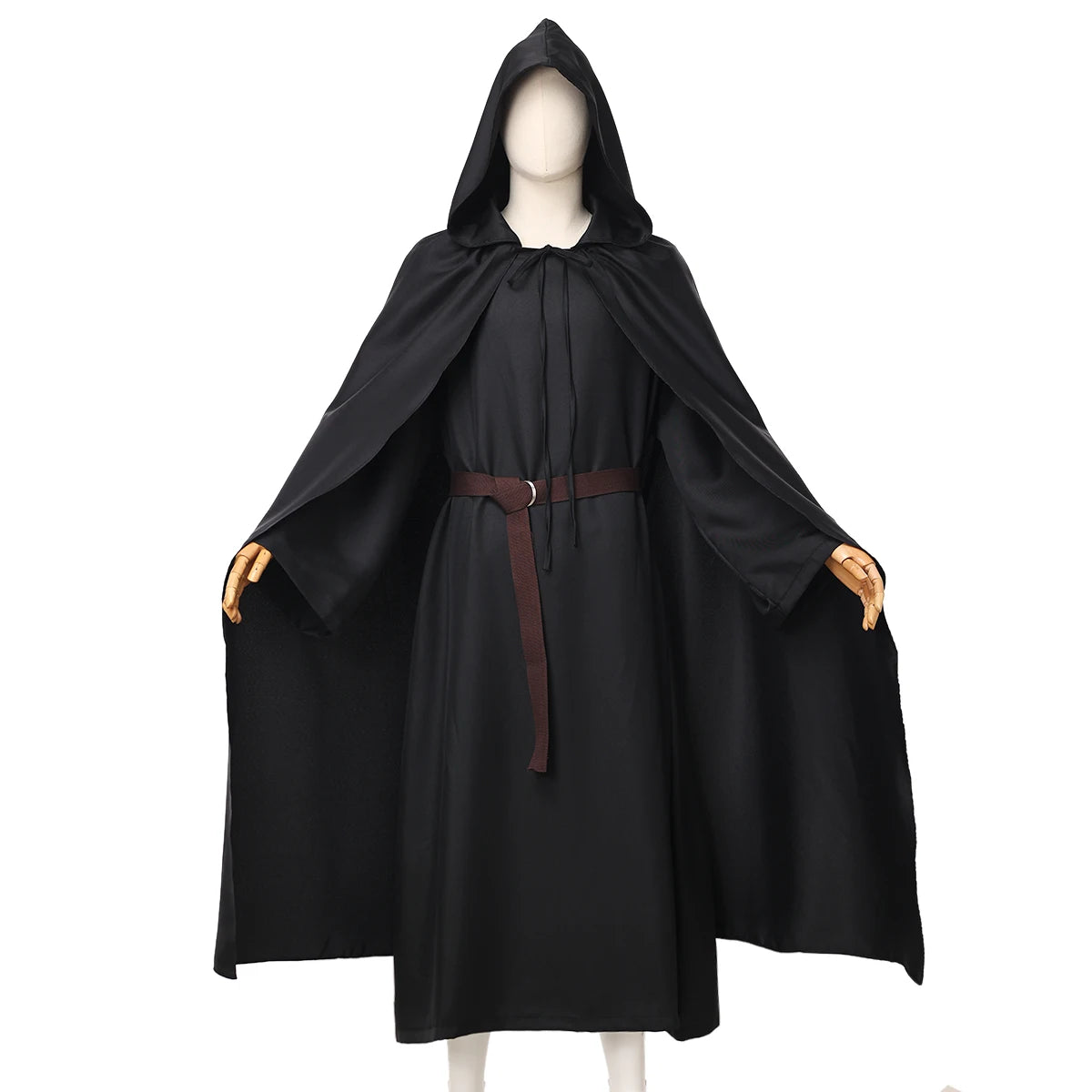 Medieval Tunic Cloak Outfit for Men Halloween Costume Adult Witch Pagan Friar Costumes