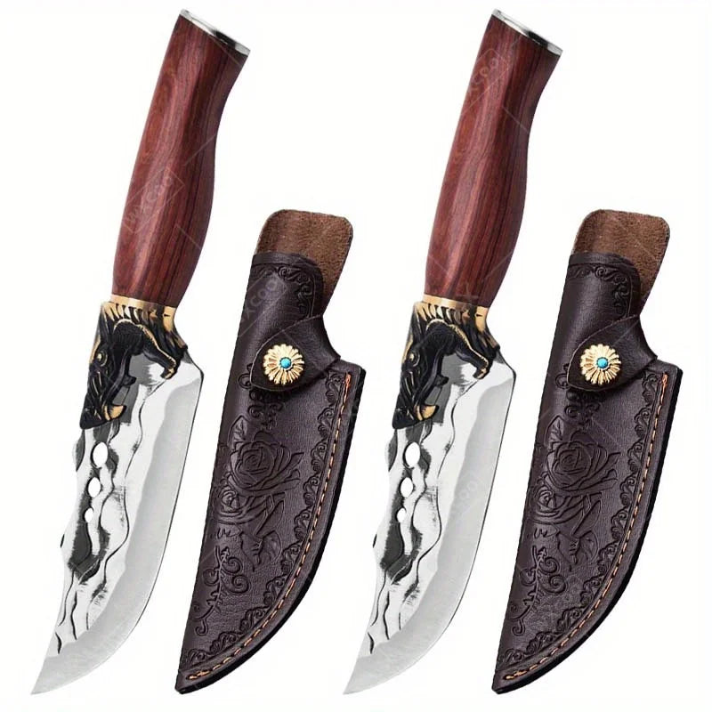 Forged Boning Knife Stainless Steel Professional Kitchen Utility Knife Butcher Chef Meat Fish Vegetable Chopper Santoku Cutting