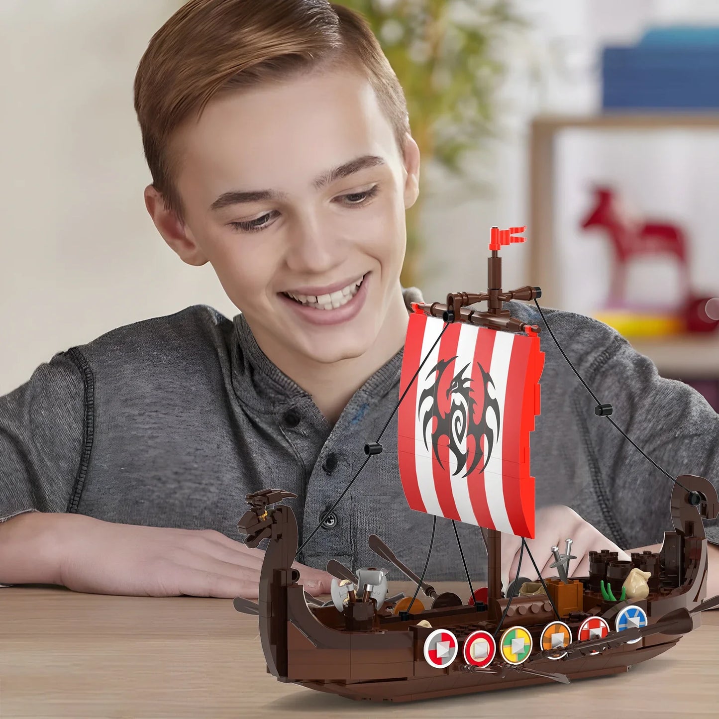 Building Blocks Viking Village Village Expansion Brick Model Set Toy 21343 Set 584 Bricks Retro rural Areas Building Blocks