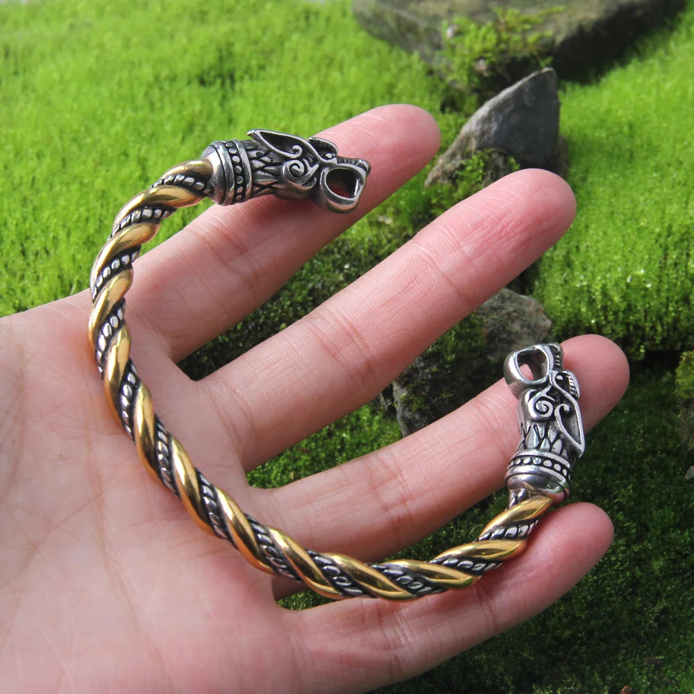 Never Fade Nordic Viking Norse Dragon Scandinavian Bracelet Men Wristband Cuff Bracelets stainless steel with gift bag