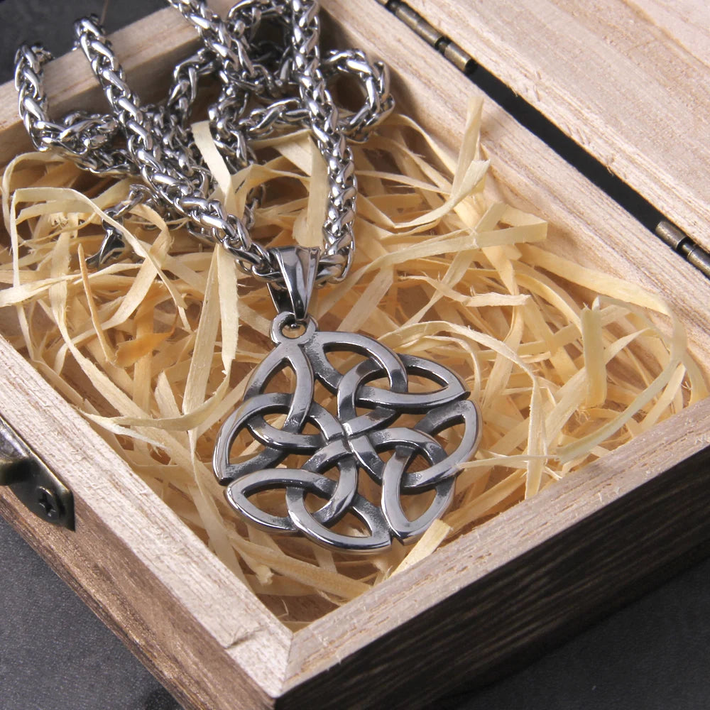 stainless steel Irish Celtics Knot Necklace Wicca Viking
